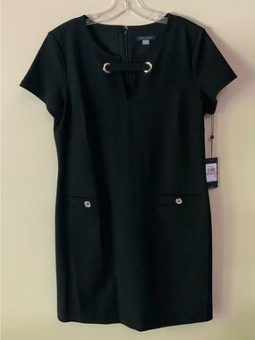 Tommy Hilfiger Black Dress with Gold Hardware